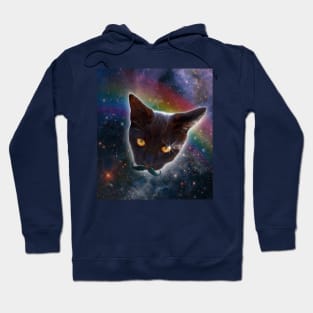 Moustached black cat Hoodie